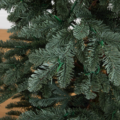 6ft. Pre-Lit Artificial Pine Christmas Tree in Round Black Decorative Planter