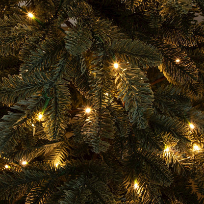 6ft. Pre-Lit Artificial Pine Christmas Tree in Round Black Decorative Planter