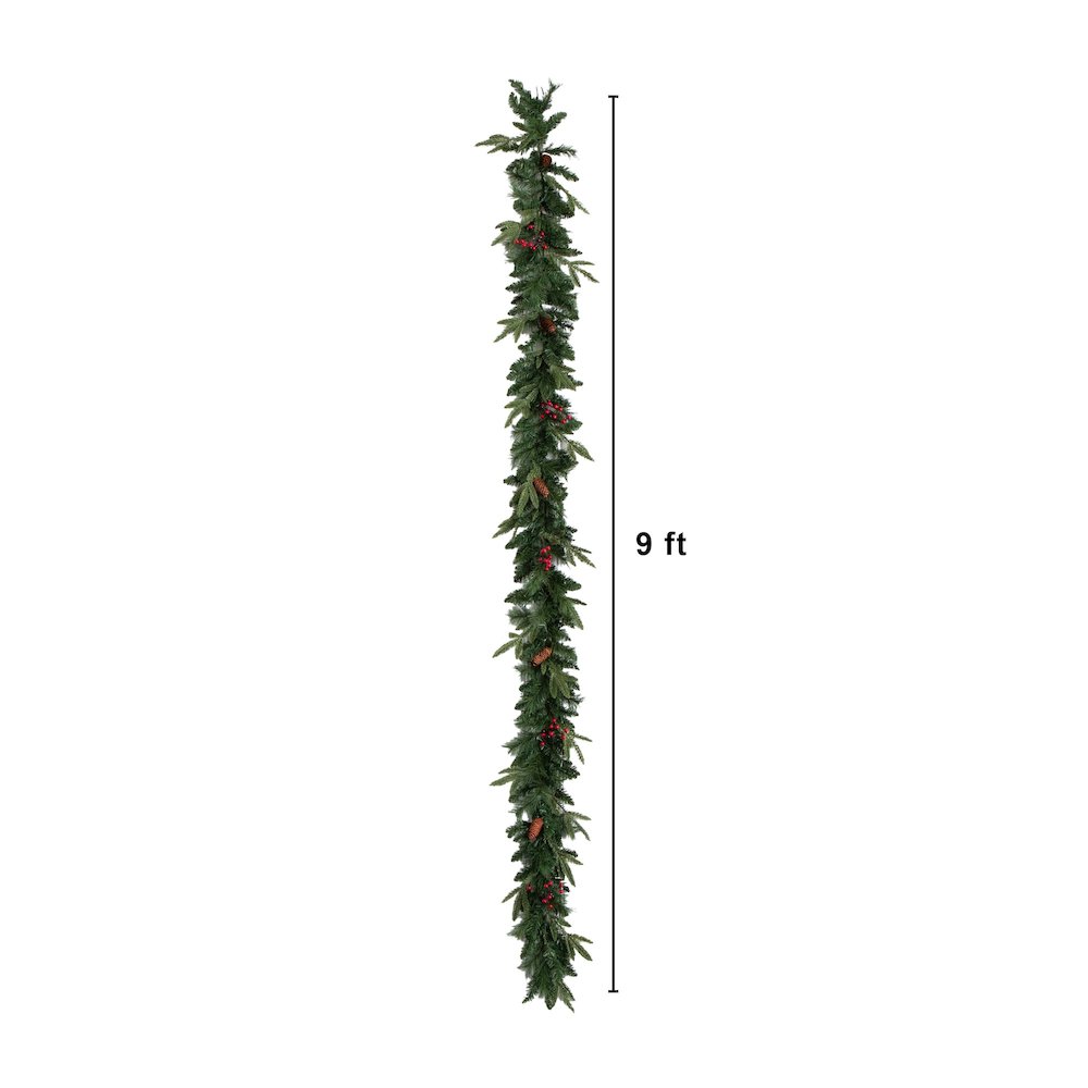 Pre-Lit Artificial Christmas Holiday 5 Piece Bundle with Pinecones & Berries