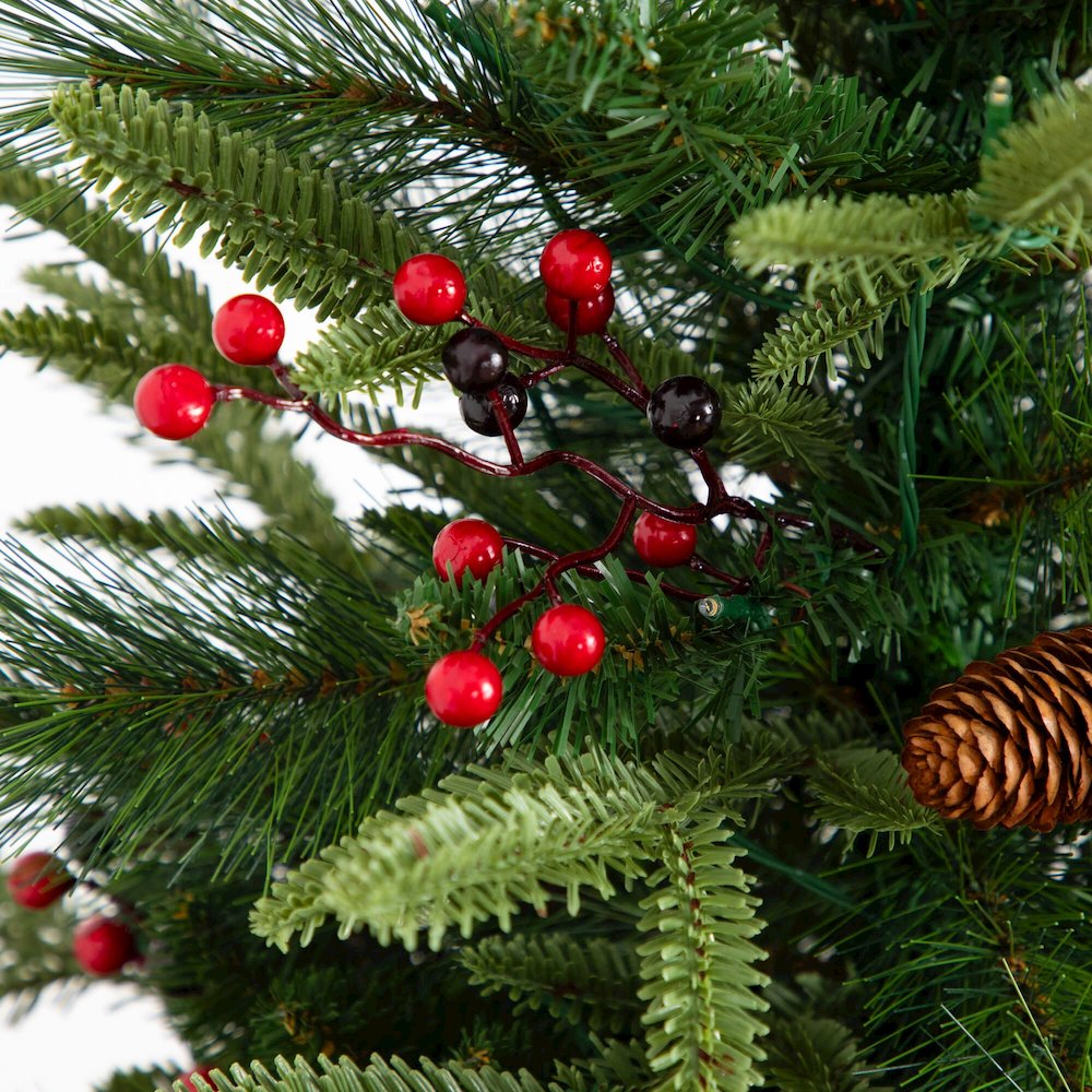 Pre-Lit Artificial Christmas Holiday 5 Piece Bundle with Pinecones & Berries
