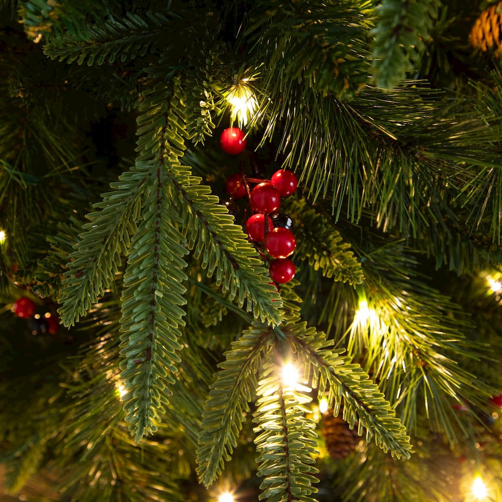 Pre-Lit Artificial Christmas Holiday 5 Piece Bundle with Pinecones & Berries