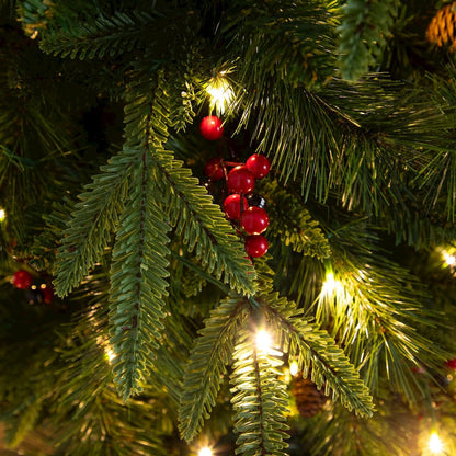Pre-Lit Artificial Christmas Holiday 5 Piece Bundle with Pinecones & Berries