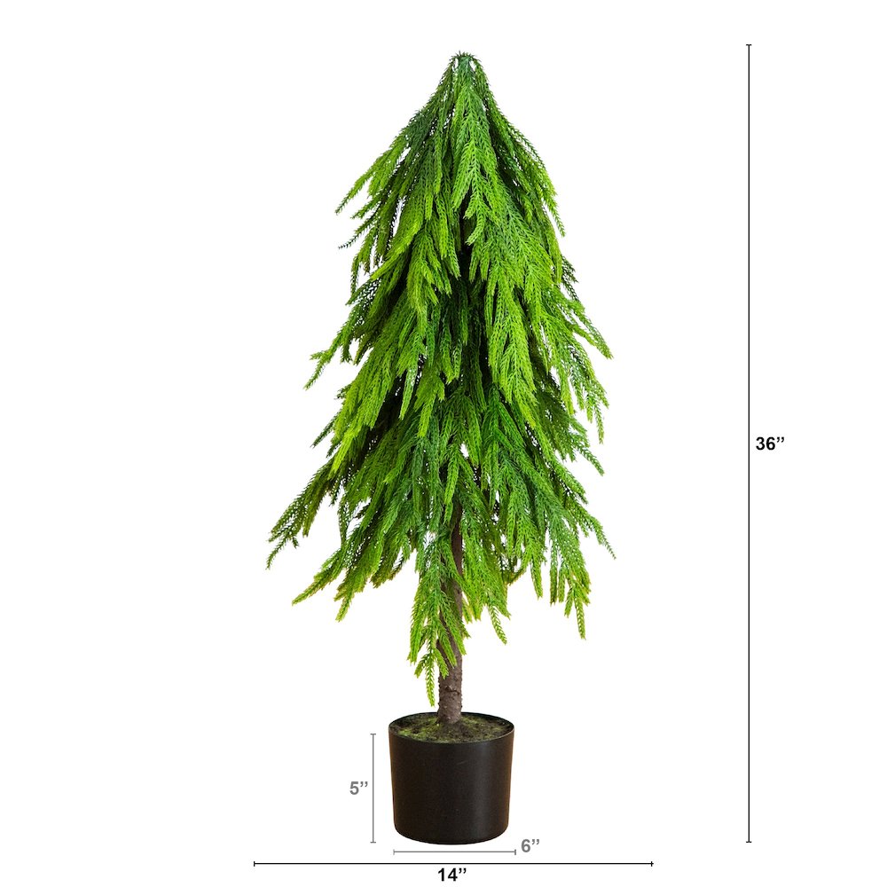 3ft. Artificial Real Touch Down Swept Norfolk Pine Tree with Natural Look