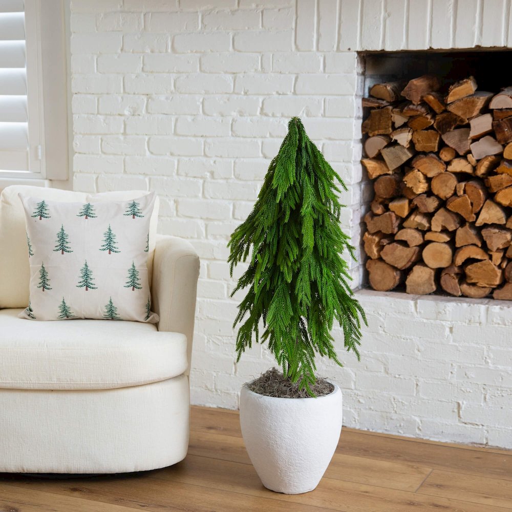 3ft. Artificial Real Touch Down Swept Norfolk Pine Tree with Natural Look