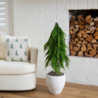 3ft. Artificial Real Touch Down Swept Norfolk Pine Tree with Natural Look