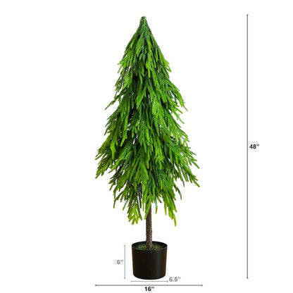 4ft. Artificial Real Touch Down Swept Norfolk Pine Tree with Natural Look