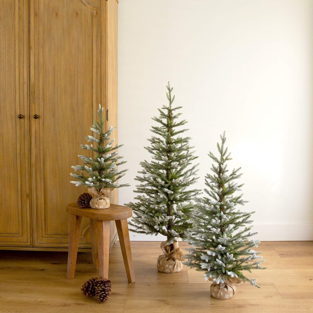 2ft. 3ft. 4ft. Artificial Snowed Balsam Fir Christmas Tree - Set of 3