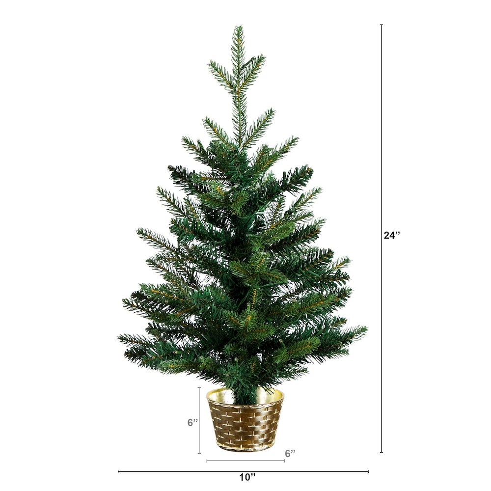 2ft. Pre-Lit Artificial Classic Christmas Tree with 35 LED Lights