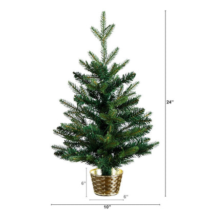 2ft. Pre-Lit Artificial Classic Christmas Tree with 35 LED Lights