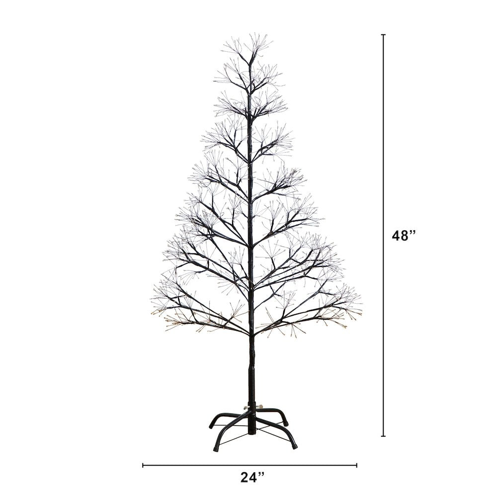 4ft. Pre-Lit Artificial Halloween Black Starburst Tree with 800 Fairy LED Lights