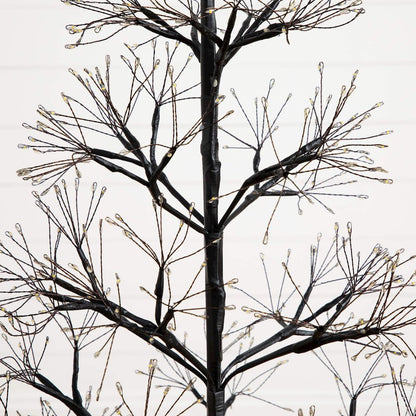 4ft. Pre-Lit Artificial Halloween Black Starburst Tree with 800 Fairy LED Lights