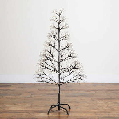 4ft. Pre-Lit Artificial Halloween Black Starburst Tree with 800 Fairy LED Lights