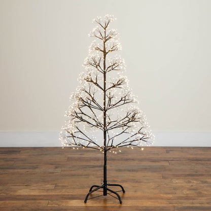 4ft. Pre-Lit Artificial Halloween Black Starburst Tree with 800 Fairy LED Lights