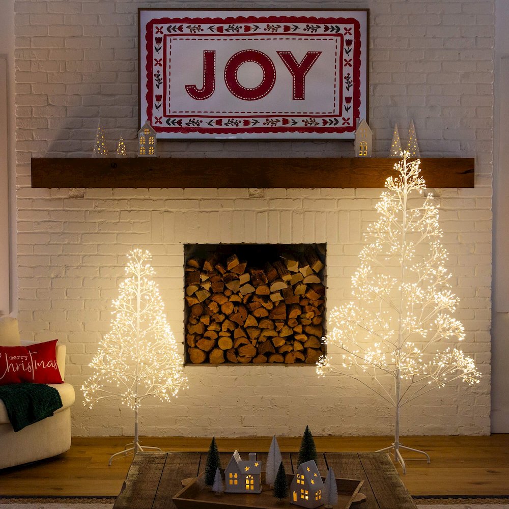 4ft. Pre-Lit Artificial White Starburst Tree with 800 Fairy LED Lights
