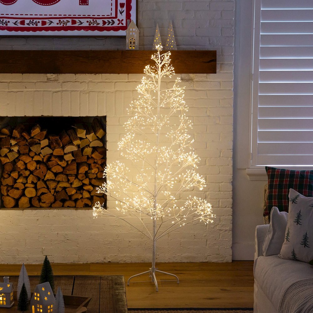 6ft. Pre-Lit Artificial White Starburst Tree with 1680 Fairy LED Lights