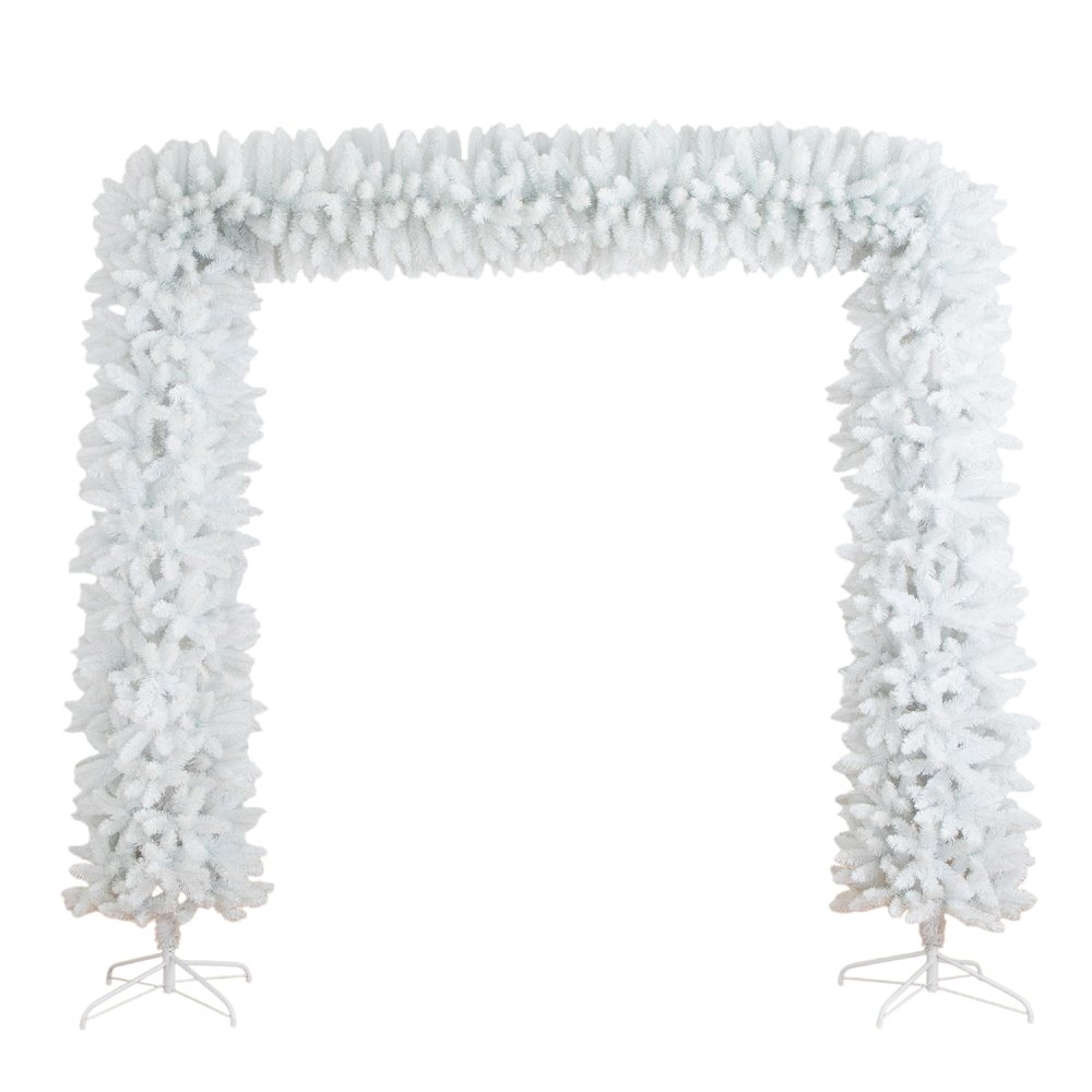 8ft. Artificial Holiday White Christmas Pine Archway