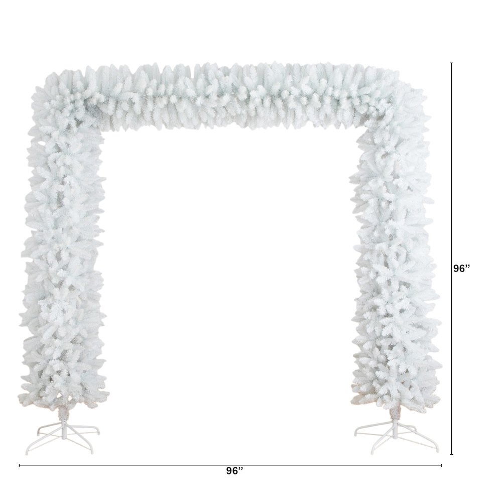8ft. Artificial Holiday White Christmas Pine Archway