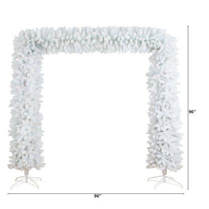 8ft. Artificial Holiday White Christmas Pine Archway