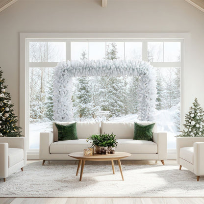 8ft. Artificial Holiday White Christmas Pine Archway