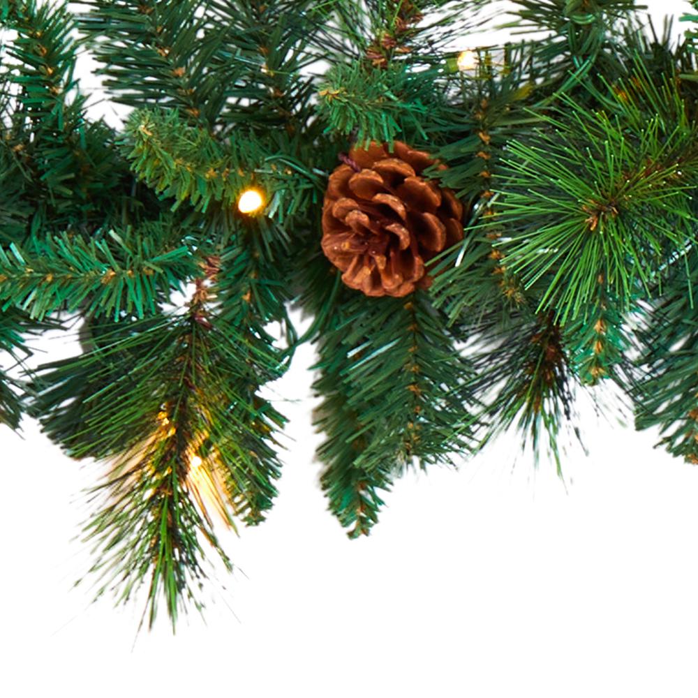 6ft. Mixed Pine and Pinecone Artificial Garland with 35 Clear LED-Lights
