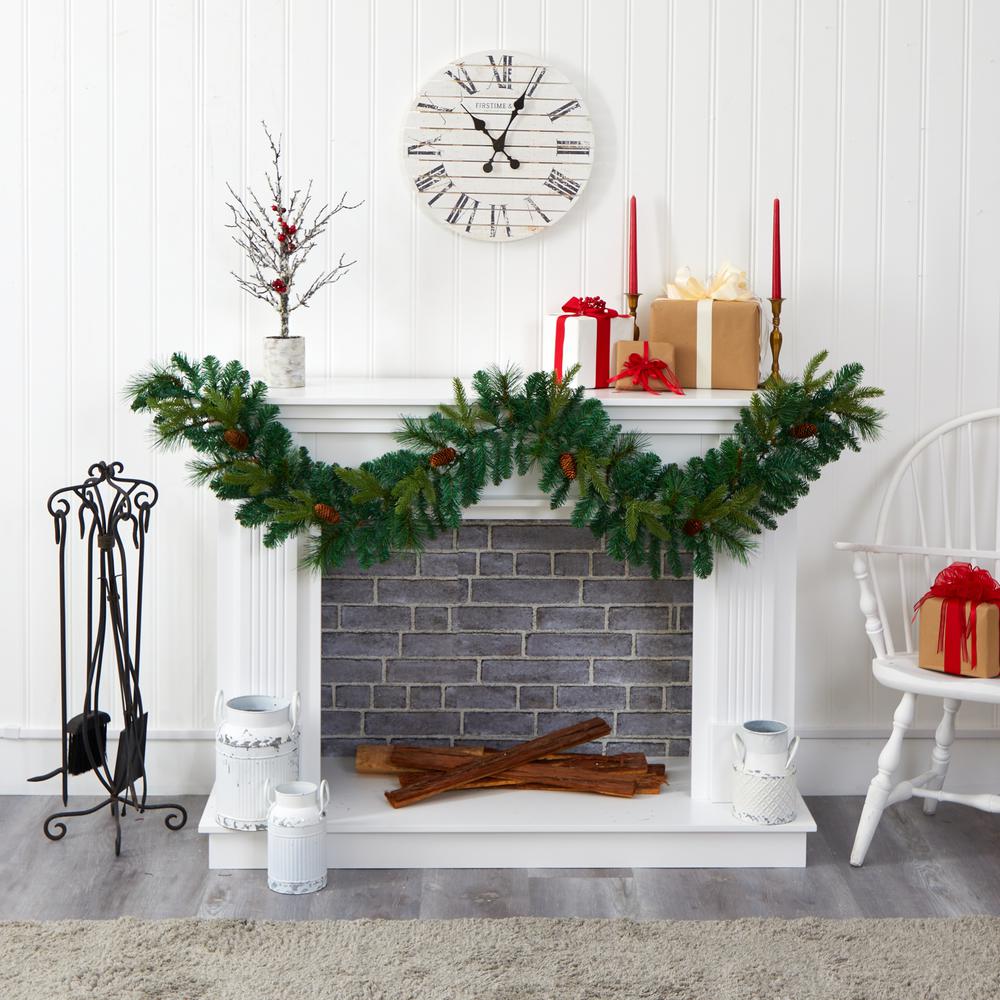 6ft. Mixed Pine and Pinecone Artificial Garland with 35 Clear LED Lights