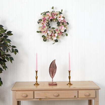 20in. Hydrangea and Magnolia Artificial Wreath
