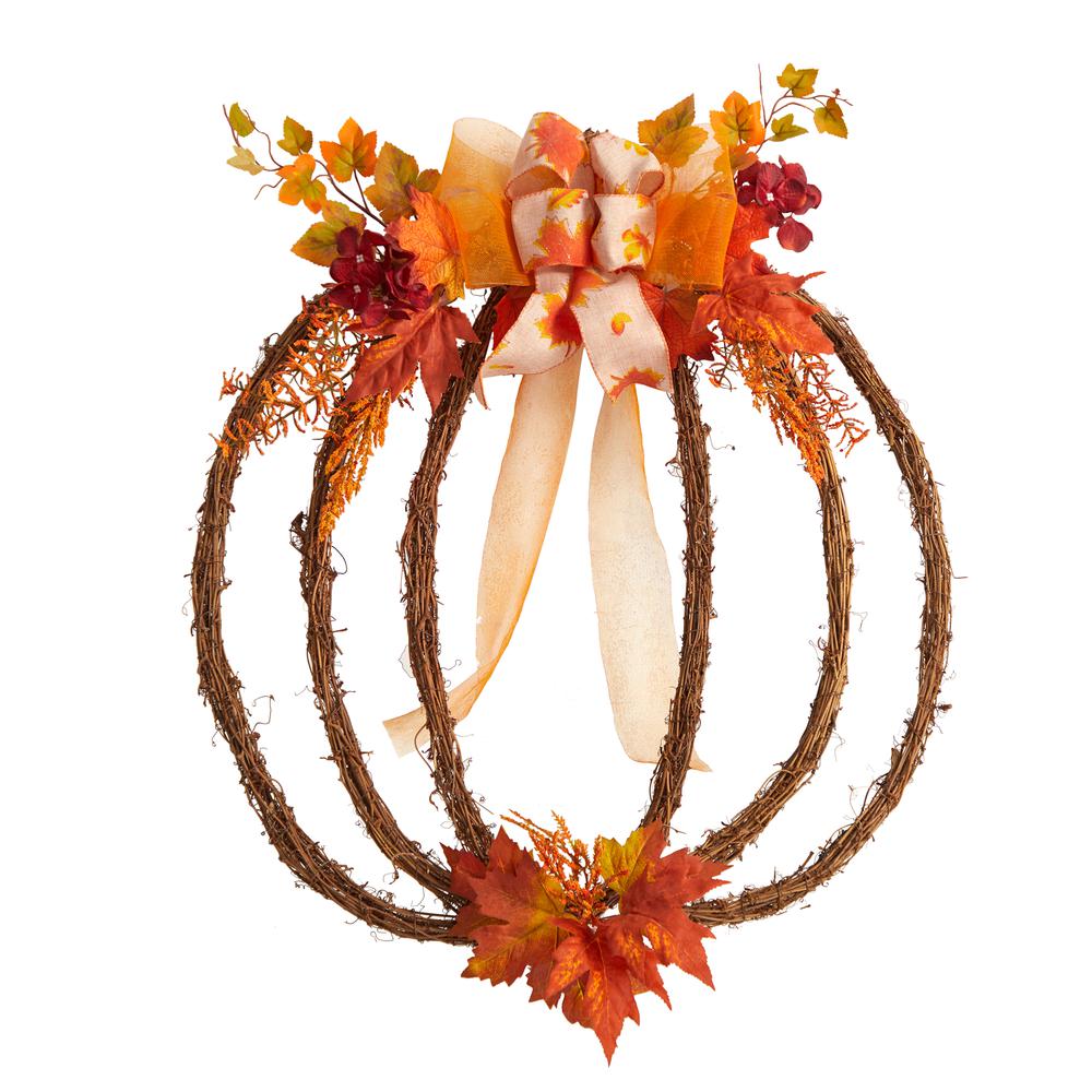 26in. Autumn Pumpkin Artificial Vine Fall Wreath