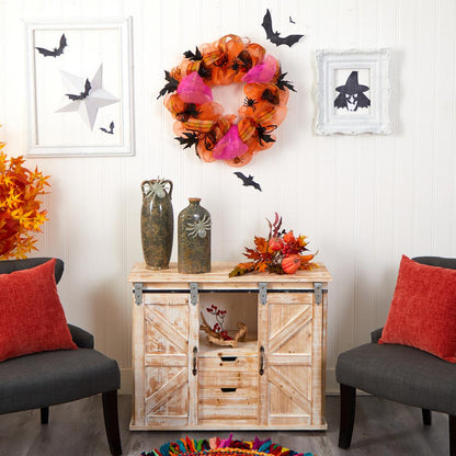 26in. Halloween Spider Mesh Wreath