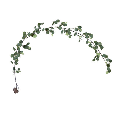 6.5ft. Lighted Artificial Eucalyptus Garland with 100 Warm White LED Lights