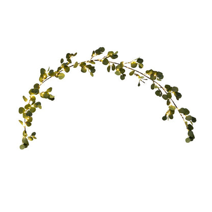 6.5ft. Lighted Artificial Eucalyptus Garland with 100 Warm White LED Lights