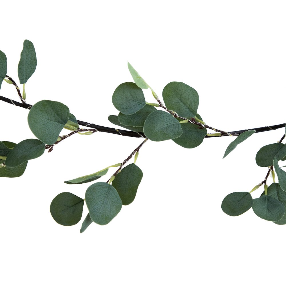 6.5ft. Lighted Artificial Eucalyptus Garland with 100 Warm White LED Lights