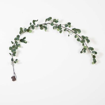 6.5ft. Lighted Artificial Eucalyptus Garland with 100 Warm White LED Lights