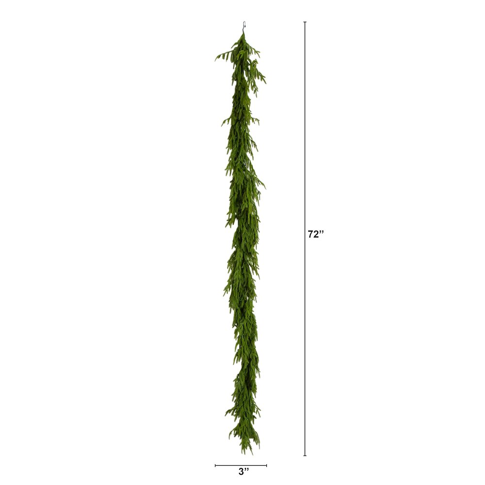 6ft Pre-Lit Artificial Real Touch Norfolk Island Pine Garland with 35 LED Lights