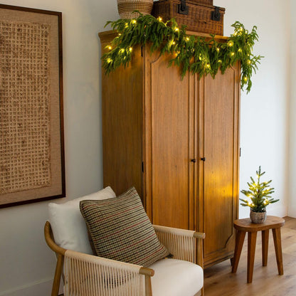6ft Pre-Lit Artificial Real Touch Norfolk Island Pine Garland with 35 LED Lights