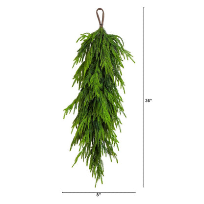 3ft. Artificial Real Touch Norfolk Island Pine Teardrop with Natural Look