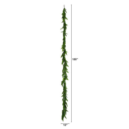 15ft. Artificial Real Touch Norfolk Island Pine Garland with Natural Look