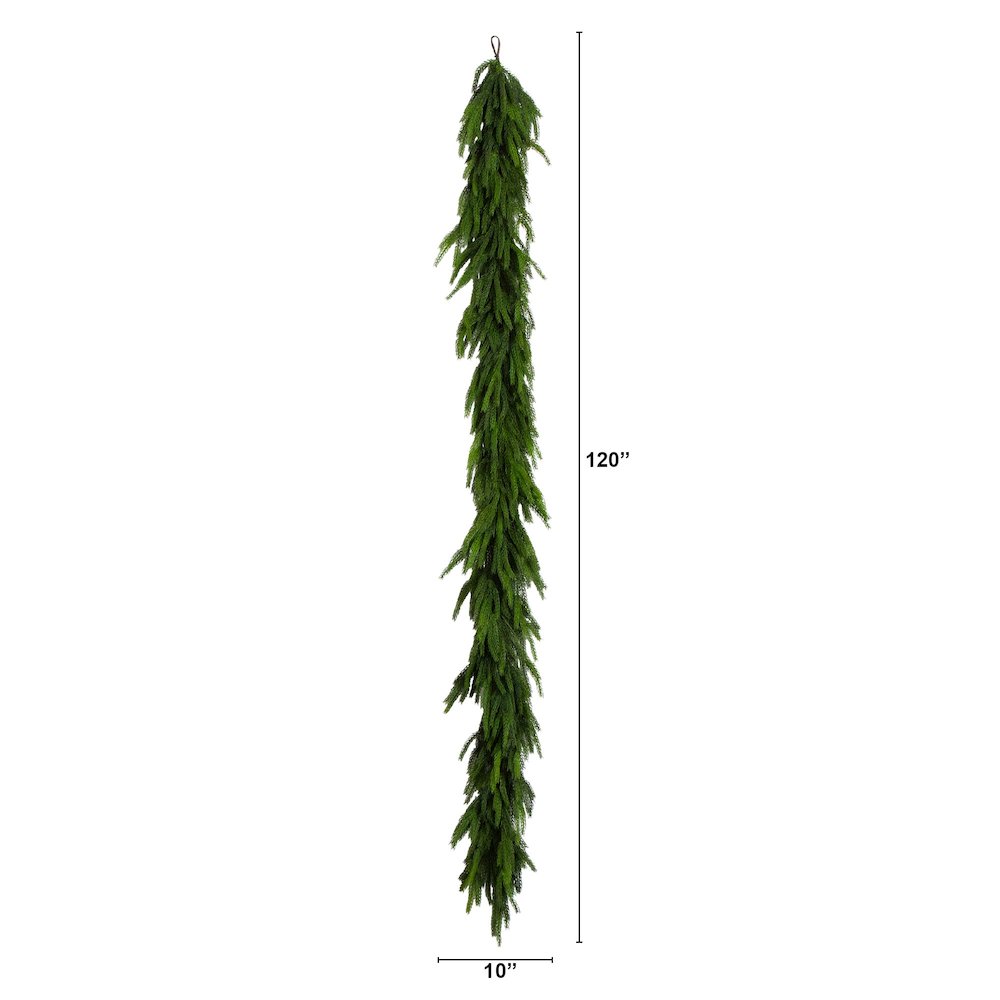 10ft. Artificial Real Touch Norfolk Island Pine Garland with Natural Look
