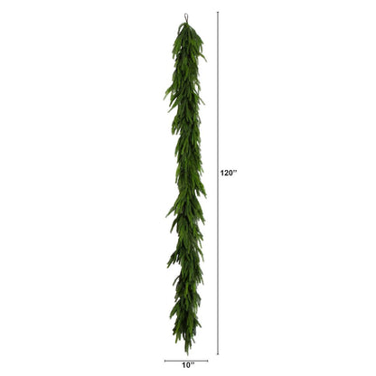10ft. Artificial Real Touch Norfolk Island Pine Garland with Natural Look
