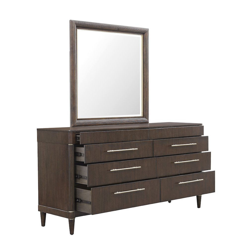 Asher Park Dresser Mirror, Piano Brown Finish