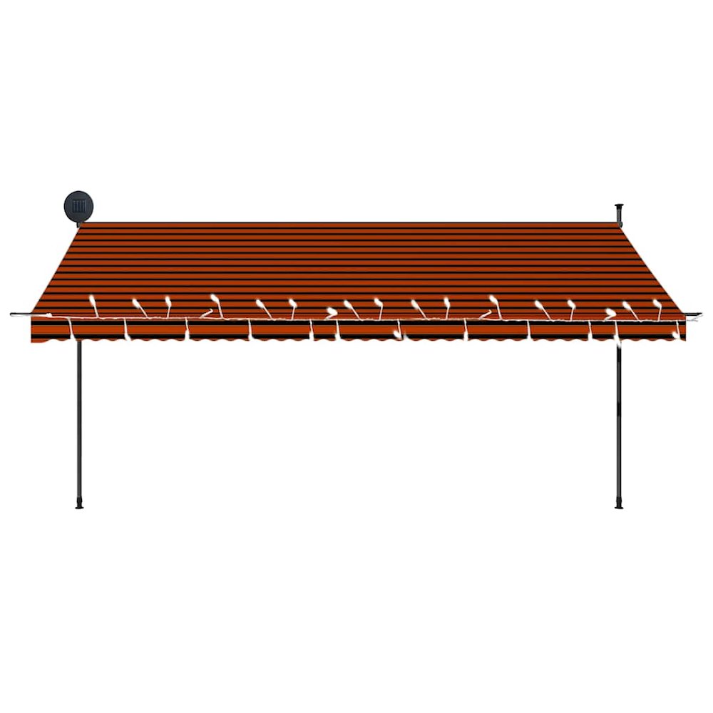 Retractable Awning Orange and Brown Polyester with PU coating, Steel