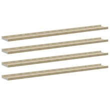 vidaXL Wall Shelves 4 pcs White and Sonoma Oak 39.4"x3.5"x1.2
