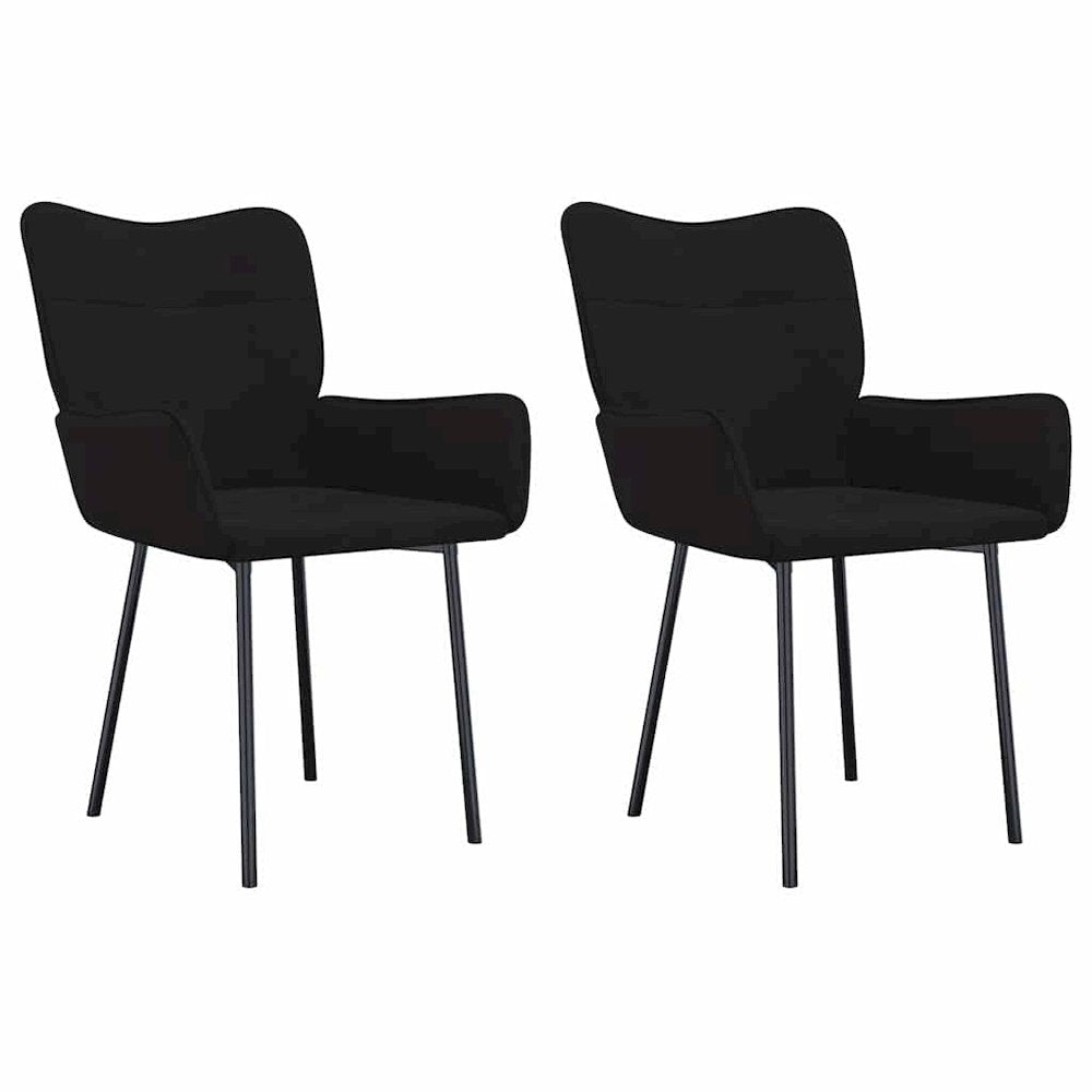 vidaXL Dining Chairs 2 pcs Black Velvet