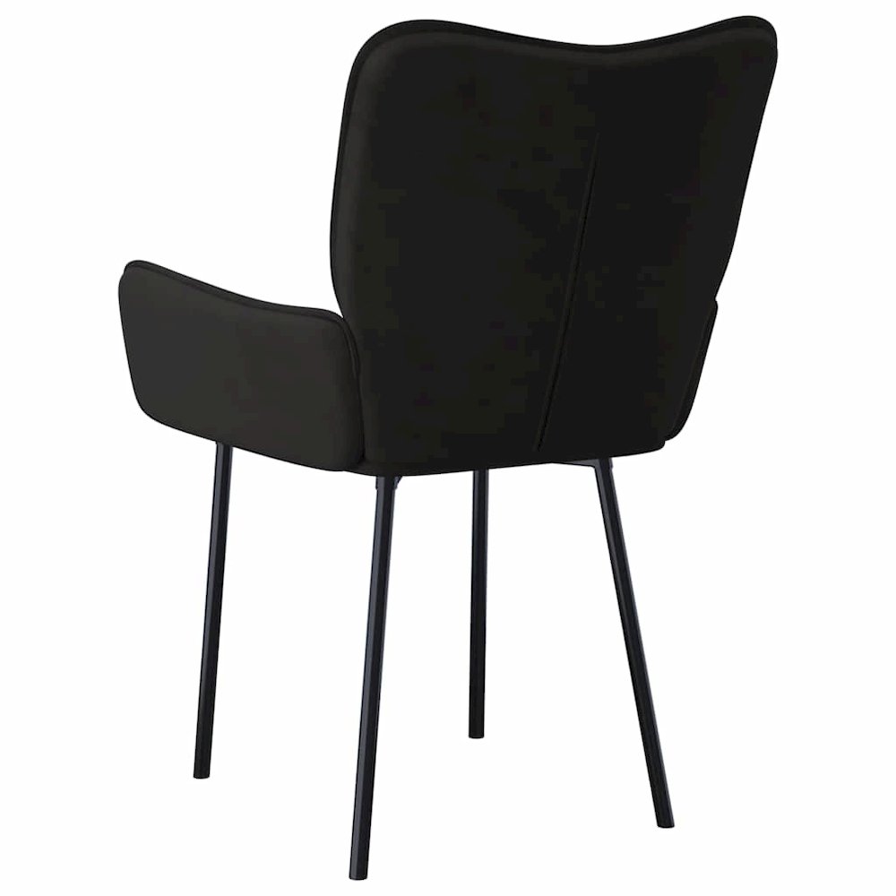 vidaXL Dining Chairs 2 pcs Black Velvet