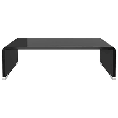 TV Stand Black Tempered glass, plastic Medium Sleek TV Stand