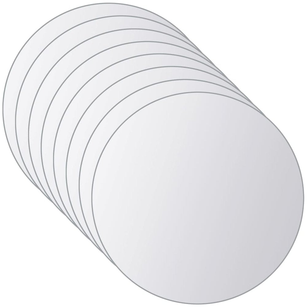 Wall Mirror Set of 8 Transparent Glass Medium Durable