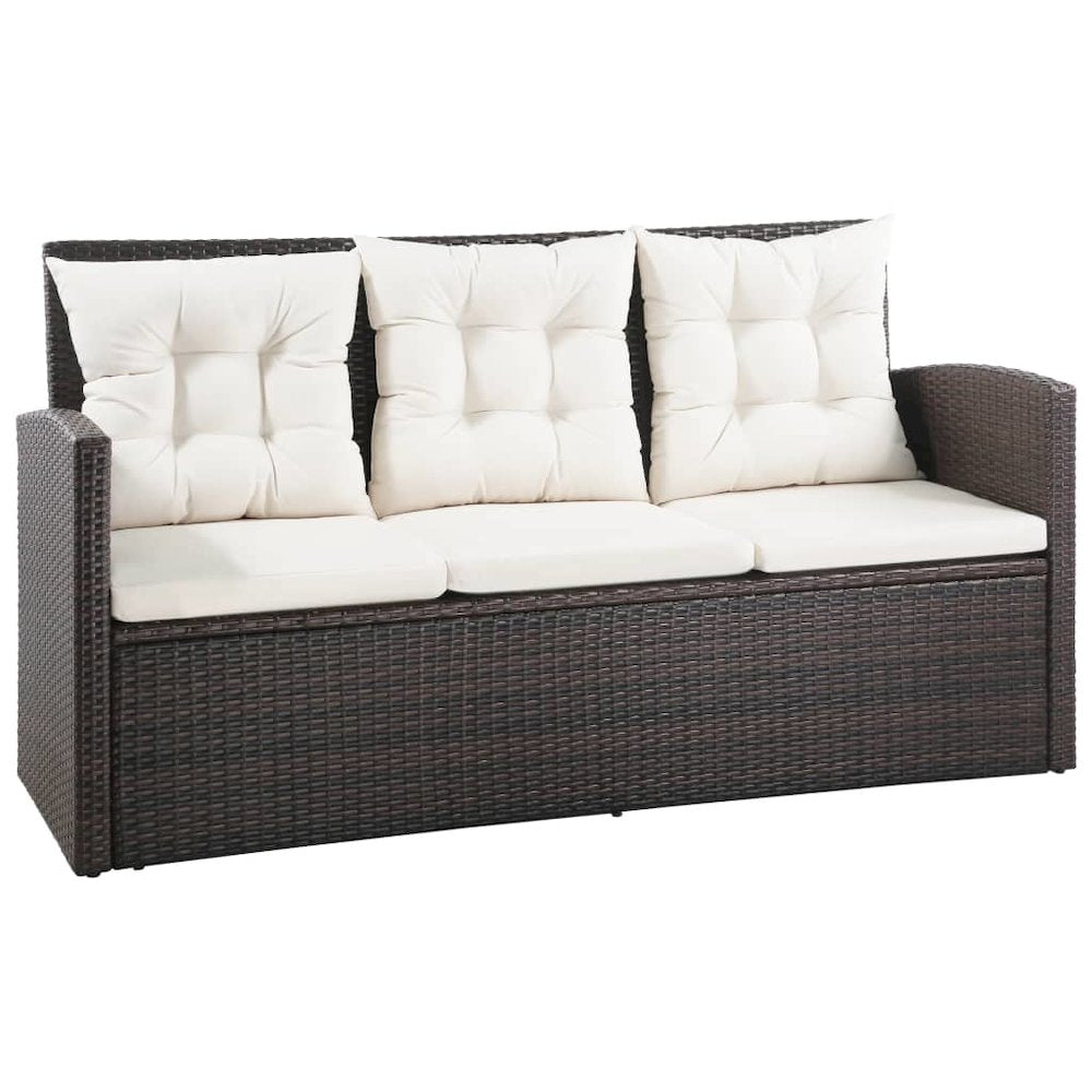 Sofa Set Brown and cream