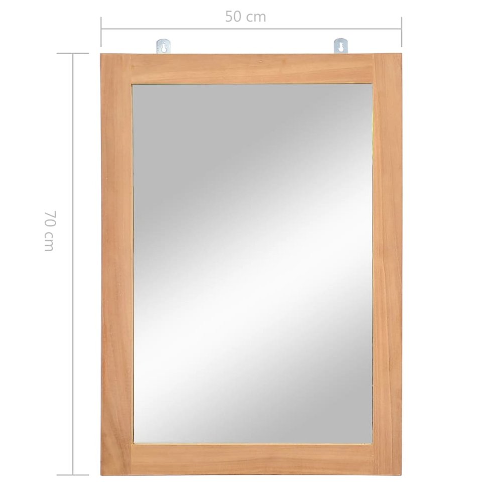 Mirror Natural wood Solid teak wood and glass 19.7 x 27.6 in