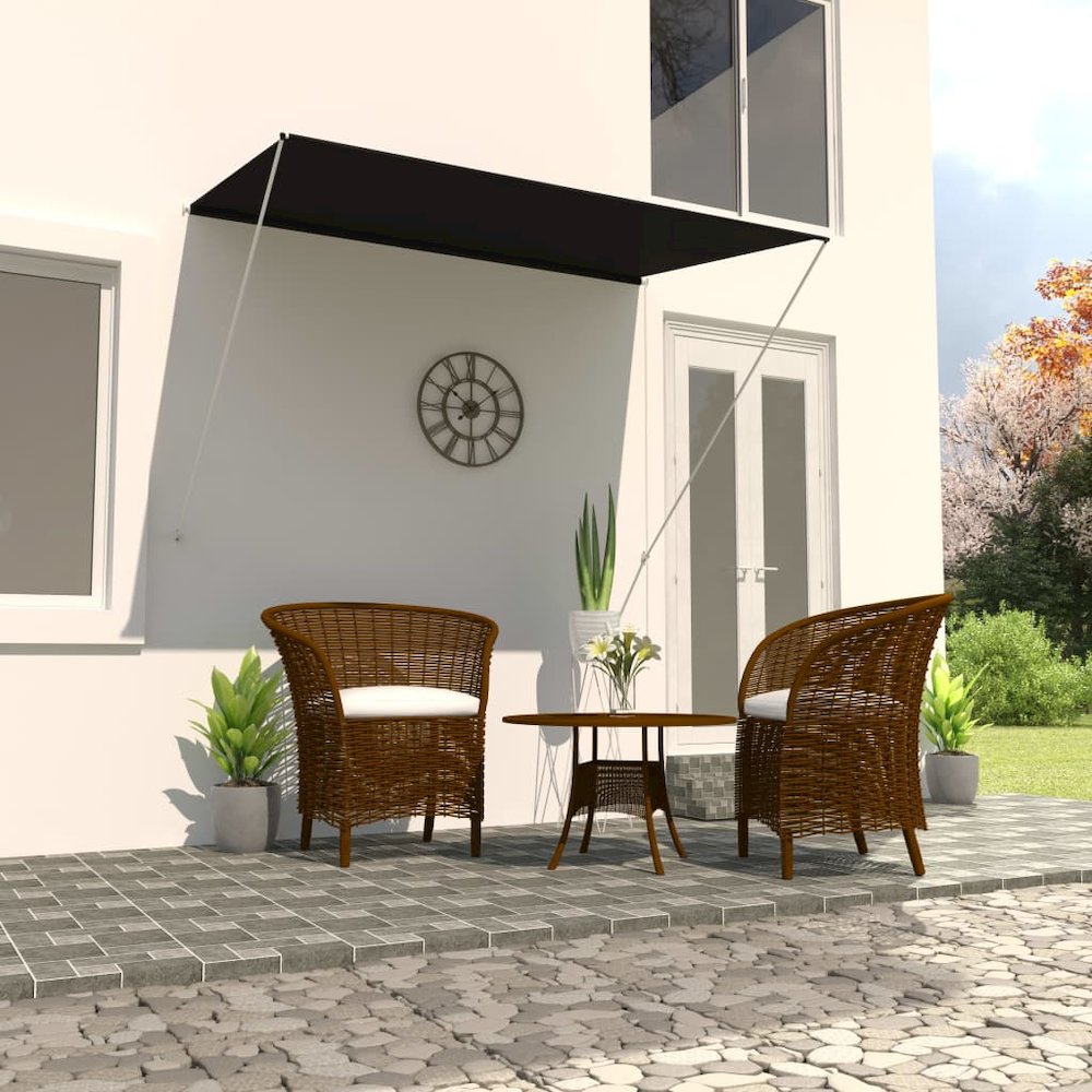 Awning Anthracite Steel frame 78.7x59.1 in Retractable Awning