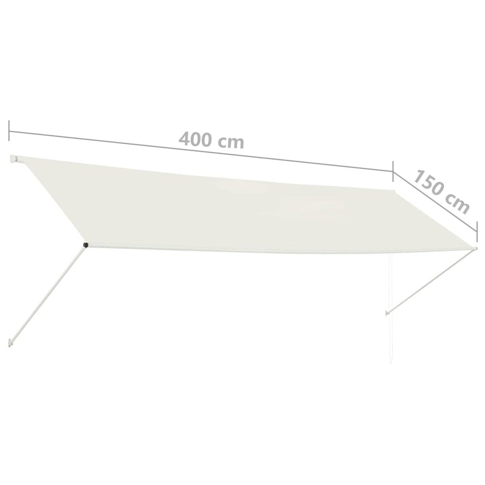 Awning Cream Steel frame and 100% polyester fabric with PA coating