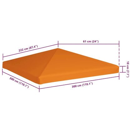 Gazebo Top Cover Orange Polyester with PVC coating 10x10 feet